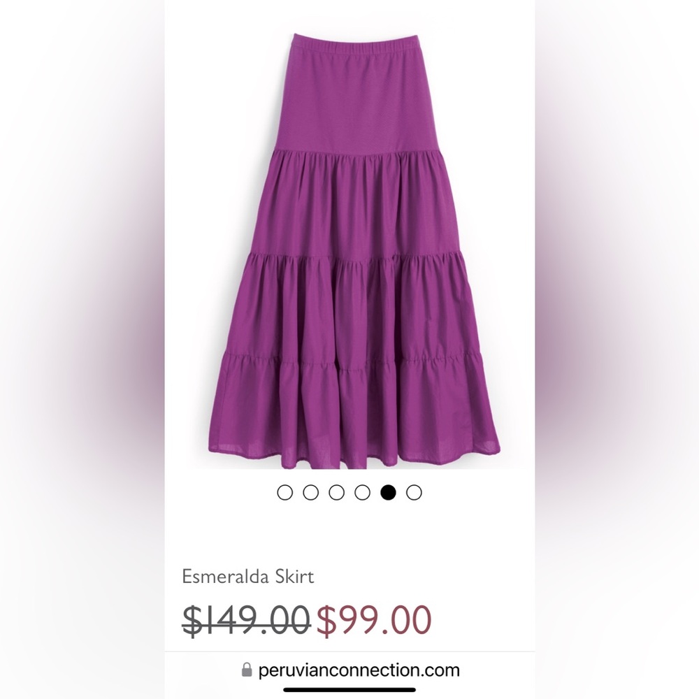 Peruvian Connection Esmeralda Skirt -new never worn